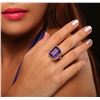 Image 1 : 14KT Yellow Gold 16.40 ctw Amethyst and Diamond Ring