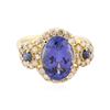 Image 1 : 14KT Yellow Gold 4.01 ctw Tanzanite, Sapphire and Diamond Ring