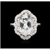 Image 3 : 14KT White Gold 5.13 ctw Aquamarine and Diamond Ring