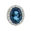 Image 3 : 14KT White Gold 25.13 ctw Topaz and Diamond Ring