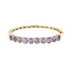 Image 3 : 14KT Yellow Gold 8.30 ctw Tanzanite and Diamond Bracelet
