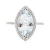 Image 3 : 14KT White Gold 3.95 ctw Aquamarine and Diamond Ring