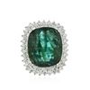 Image 3 : 14KT White Gold 26.37 ctw Emerald and Diamond Ring