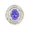 Image 3 : 14KT White Gold 5.56 ctw Tanzanite and Diamond Ring