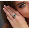 Image 1 : 18KT White Gold GIA Certified 1.50 ctw Emerald and Diamond Ring