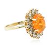 Image 2 : 14KT Yellow Gold 4.17 ctw Opal and Diamond Ring