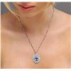 Image 1 : 14KT White Gold 3.57 ctw Tanzanite and Diamond Pendant With Chain