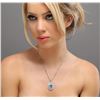Image 2 : 14KT White Gold 3.57 ctw Tanzanite and Diamond Pendant With Chain