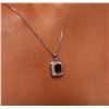 Image 2 : 14KT Two-Tone Gold 1.53 ctw Tourmaline and Diamond Pendant With Chain