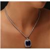 Image 2 : 14KT White Gold GIA Certified 20.78 ctw Tanzanite and Diamond Pendant With Chain