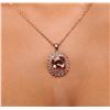 Image 2 : 14KT rose gold 13.57 ctw Morganite and Diamond Pendant With Chain