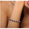 Image 2 : 14KT White Gold 16.66 ctw Tanzanite and Diamond Bracelet