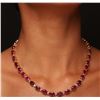 Image 1 : 14KT Yellow Gold 52.70 ctw Ruby and Diamond Necklace