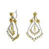 Image 2 : 18KT Two Tone Gold 3.54 ctw Diamond Dangle Earrings