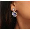Image 2 : 14KT White Gold 3.04 ctw Tanzanite and Diamond Earrings