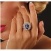 Image 2 : 14KT White Gold 6.74 ctw Tanzanite and Diamond Ring