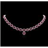Image 3 : 14KT White Gold 56.00 ctw Ruby and Diamond Necklace