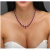 Image 5 : 14KT White Gold 56.00 ctw Ruby and Diamond Necklace