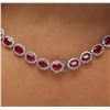 Image 6 : 14KT White Gold 56.00 ctw Ruby and Diamond Necklace