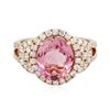 Image 3 : 14KT Rose Gold 3.08 ctw Tourmaline and Diamond Ring