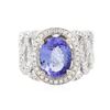 Image 1 : 14KT Two-Tone Gold 2.88 ctw Tanzanite and Diamond Ring