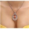 Image 1 : 14KT Rose Gold GIA Certified 49.49 ctw Morganite and Diamond Pendant With Chain