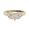 Image 1 : 18KT Yellow Gold 1.44 ctw Heart Cut Diamond Ring