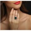Image 1 : 14KT White Gold 7.86 ctw Emerald and Diamond Ring