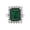 Image 3 : 14KT White Gold 7.86 ctw Emerald and Diamond Ring