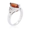 Image 6 : 14KT White Gold 1.78 ctw Garnet and Diamond Ring