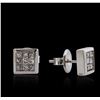 Image 2 : 14KT White Gold 0.69 ctw Diamond Earrings
