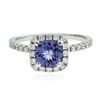 Image 1 : 14KT White Gold 0.92 ctw Tanzanite and Diamond Ring