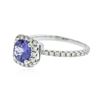 Image 2 : 14KT White Gold 0.92 ctw Tanzanite and Diamond Ring