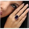 Image 2 : 14KT White Gold 11.22 ctw Amethyst and Diamond Ring