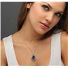 Image 2 : 14KT Yellow Gold GIA Certified 15.33 ctw Tanzanite and Diamond Pendant w Chain