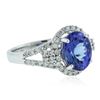 Image 2 : 14KT White Gold 2.56 ctw Tanzanite and Diamond Ring