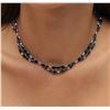 Image 1 : 18KT White Gold 54.57 ctw Sapphire and Diamond Necklace