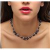 Image 2 : 18KT White Gold 54.57 ctw Sapphire and Diamond Necklace