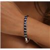 Image 2 : 14KT White Gold 4.68 ctw Sapphire and Diamond Bangle Bracelet