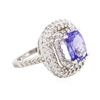 Image 2 : 14KT White Gold 3.26 ctw Tanzanite and Diamond Ring