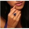 Image 2 : 14KT White Gold 9.35 ctw GIA Certified Tanzanite and Diamond Ring