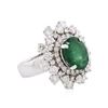 Image 2 : 14KT White Gold 3.08 ctw Emerald and Diamond Ring