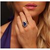 Image 1 : 14KT Yellow Gold 7.74 ctw GIA Cert Tanzanite and Diamond Ring