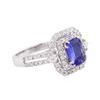 Image 2 : 14KT White Gold 1.61 ctw Tanzanite and Diamond Ring