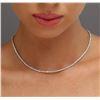 Image 2 : 18KT White Gold 3.39 ctw Diamond Necklace