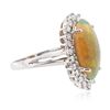 Image 2 : 14KT White Gold 2.61 ctw Opal and Diamond Ring