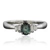 Image 1 : 18KT White Gold 0.41 ctw Alexandrite and Diamond Ring