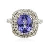 Image 1 : 14KT White Gold 2.70 ctw Tanzanite and Diamond Ring