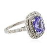 Image 2 : 14KT White Gold 2.70 ctw Tanzanite and Diamond Ring