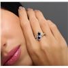 Image 2 : 18KT White Gold 0.96 ctw Sapphire and Diamond Ring